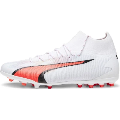Afbeelding van Puma Ultra PRO MG Voetbalschoenen met kunststof noppen, Heren, Maat: 42, White/black/fire orchid Kunststof/ textiel