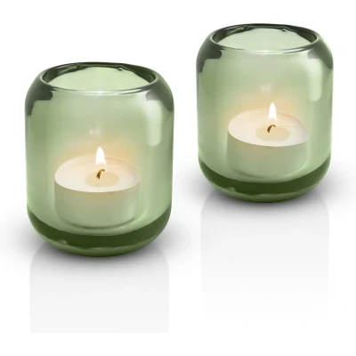 Afbeelding van Eva Solo Acorn Theelichthouder Set van 2 Stuks Pine Green / Glass