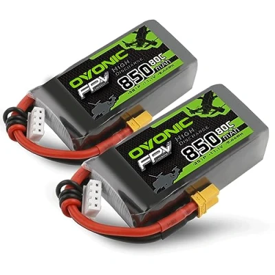 Afbeelding van OVONIC 3S Lipo accu 80C 850mAh met XT30 voor RC vliegtuig quadcopter helikopter FPV Racing Drone (2 stuks)