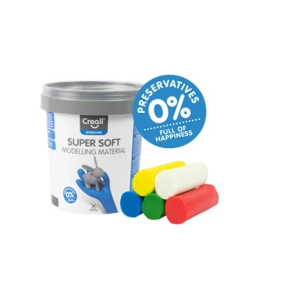 Afbeelding van Klei Creall supersoft rood/blauw/groen/geel/wit 450gr