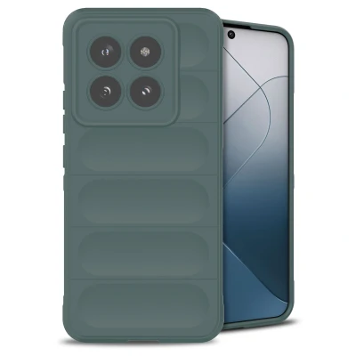 Afbeelding van Xiaomi 14 Pro Hoesje Siliconen en TPU (zacht) iMoshion Backcover/Softcase Donkergroen Telefoonhoesje