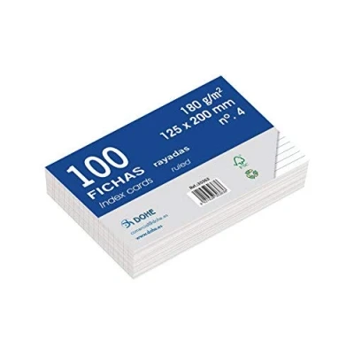 Afbeelding van DOHE 30363 indexkaarten, gelinieerd, 180 g, nr. 4, 125 x 200 mm, 100 stuks