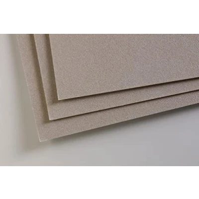 Afbeelding van Clairefontaine 696019C Paquet Papier Pastelmat 5 Feuilles Carte Spéciale pour Pastels Secs A3 29,7x42 cm 360g Gris Foncé