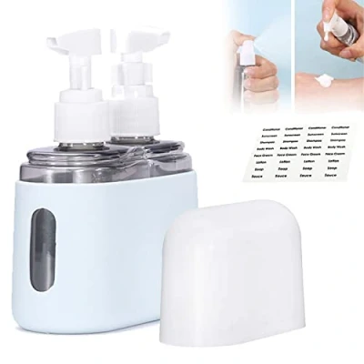 Afbeelding van Mini Shampoo Dispenser Portable Travel Bottle Set, And Conditioner Dispenser, Containers With Labels For Toiletries, Bottles Toiletries (2 in 1,Blue)