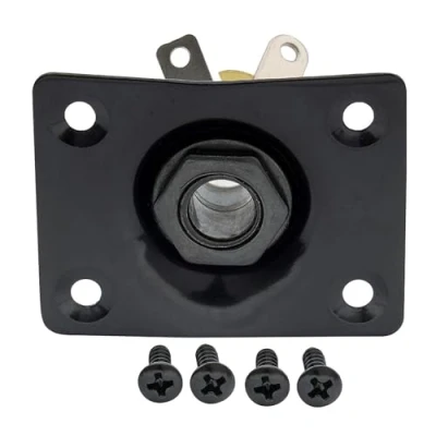 Afbeelding van Musiclily 6.35mm Rechthoek Loaded Jack Plate Mono Output voor Les Paul Tele Elektrische Gitaar, Zwart