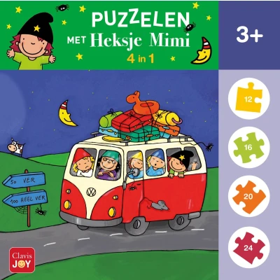 Afbeelding van Puzzelen met Heksje Mimi. 4 in 1 puzzel
