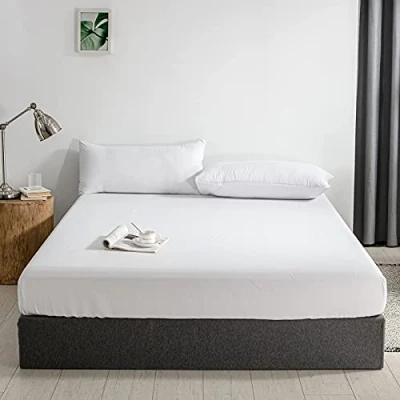 Afbeelding van Good Nite Hoeslaken 180 x 200 cm, wit, polyester, 30 extra diep zaklaken, hoeslaken, zacht en ademend, machinewasbaar