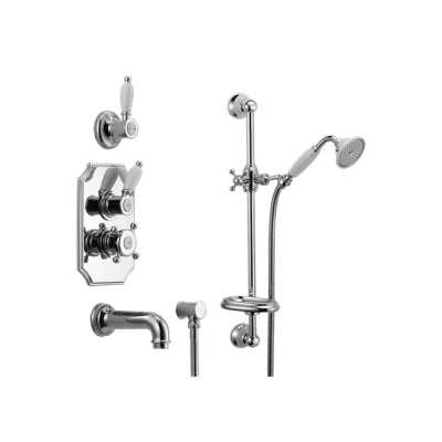 Afbeelding van Huber Victorian Thermostatische Inbouw Bad Doucheset Chroom 914.VT01H.CR