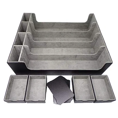 Afbeelding van Docsmagic.de Premium 4 Row Trading Card Storage Box Black + Trays &amp; Divider MTG PKM YGO