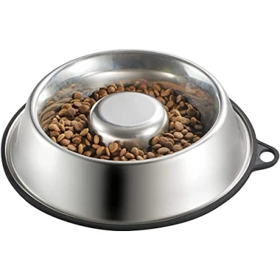 Afbeelding van PEGGY 11 RVS Slow Feeder Hondenkom Permanent gebonden antislip siliconen rubberen onderkant vaatwasmachinebestendig Help spijsvertering Voor kleine, middelgrote en grote rassen snelle eters