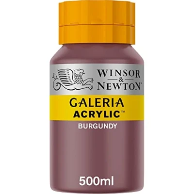 Afbeelding van Winsor &amp; Newton 2150075 Galeria acrylverf, hoge pigmentatie, lichtecht en verouderingsbestendig, romige vloeiende consistentie 500ml Pot, Burgundy
