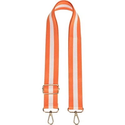 Afbeelding van styleBREAKER Zakjes schouderriem gestreept, verwisselbare tasriem met karabijnhaak, verstelbaar, uniseks 02013016, Farbe:Oranje wit