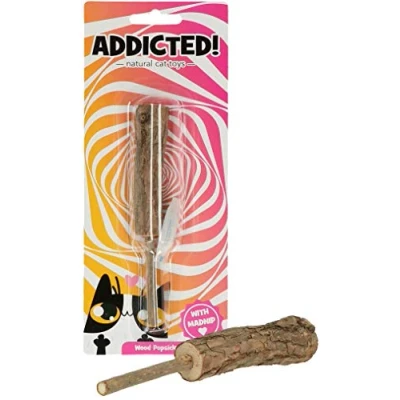Afbeelding van Addicte Wood Popsicle Kattenspeeltje gemaakt Met Madnip Kattenkruid 13 x ø 2 cm