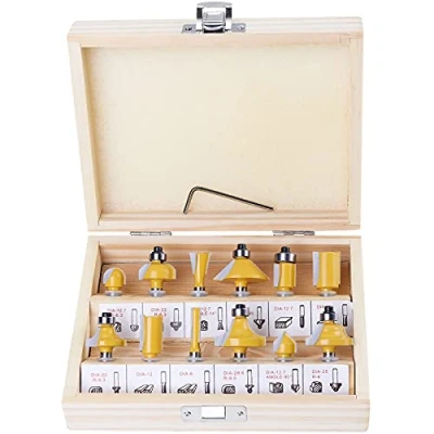 Afbeelding van Faankiton 12 STKS 6.35mm 1/4 &#039;&#039; Wolfraamcarbide Staaf Tip Router Bit Set, Frezen Bovenfrezen Voor Thuis &amp; Knutselen, met Sleutel