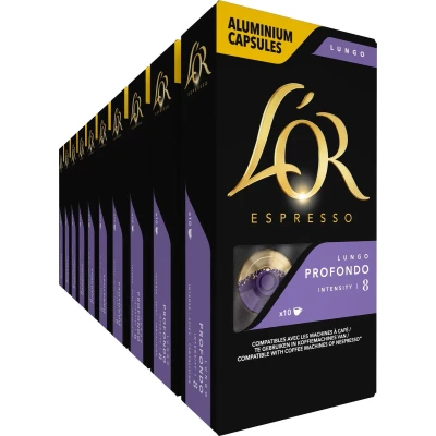 Afbeelding van L&#039;OR Lungo Profondo Koffiecups Intensiteit 8/12 10 x capsules