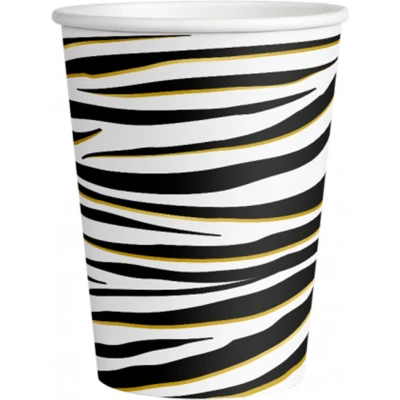 Afbeelding van Zebra Print Bekers 250ml 8 stuks