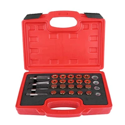 Afbeelding van Aramox Draad Reparatie Kit, 64 Stks Metalen Olie Pan Kit Carter Versnellingsbak Aftapplug Tool Set M13 M15 M17 M20