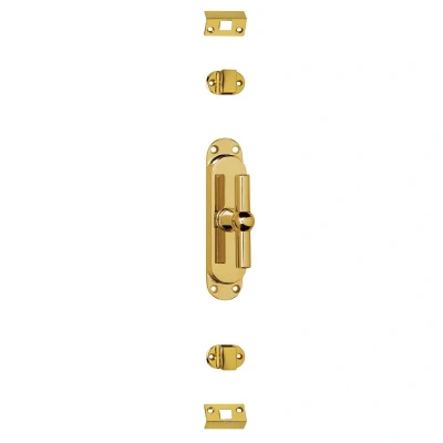 Afbeelding van Intersteel set T kruk espagnolet incl. stangenset 2x125cm messing ongelakt