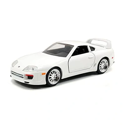 Afbeelding van Jada Toys Fast &amp; Furious Brian&#039;s 1995 Toyota Supra, auto, speelgoedauto uit Die cast, openende deuren, kofferbak motorkap, schaal 1:24, wit