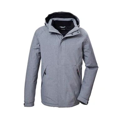 Afbeelding van killtec heren Functionele jas/buitenjas met afritsbare capuchon KOW 4 MN JCKT, graumelange, 4XL, 41843 000