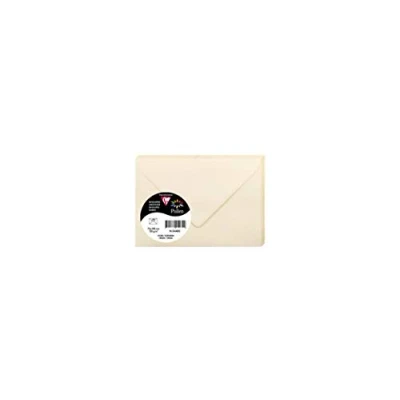 Afbeelding van Clairefontaine 5440C verpakking van 20 enveloppen, met rubber, formaat 7,5 x 10 cm, 120 g/m², kleur: ivoorkleurig, uitnodigingen voor evenementen en bruiden, serie pollen, premium papier, glad