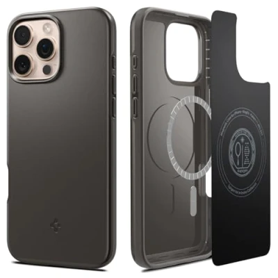 Afbeelding van Spigen Thin Fit MagFit Case voor iPhone 16 Pro Max, Compatibel met MagSafe accessories hoesje Gunmetal