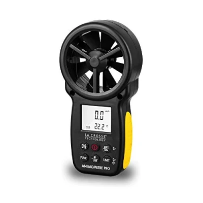Afbeelding van La Crosse Technology WS9501 digitale handanemometer en computeraansluiting zwart/geel