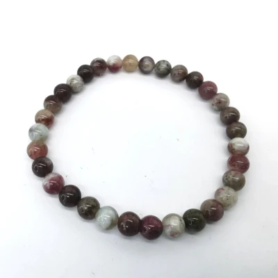 Afbeelding van Armband Edelsteen Toermalijn 6mm Kralen 18 cm Werking energie, kracht, moed, geluk, welvaart