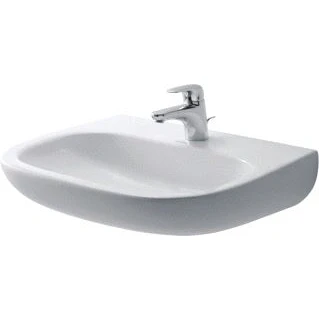 Afbeelding van Duravit D Code Med wastafel 55x43cm met kraangat zonder overloop wit Minimalistisch design