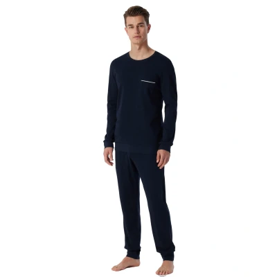 Afbeelding van Schiesser SET Pyjama, Heren, Maat: 52, Dunkelblau