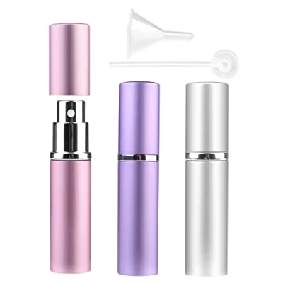 Afbeelding van 3 stuks 6 ml parfumverstuiver, oplaadbaar, mini draagbare vacuümdispenser, parfumverstuivers, met trechter en pipet, parfum voor dames heren, draagbaar, op reis