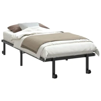 Afbeelding van vidaXL Bedframe zonder matras opvouwbaar 90x190 cm staal zwart
