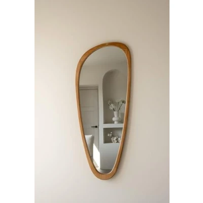 Afbeelding van Indore Home Spiegel organische vorm asymmetrisch wandspiegel 120cm Hout