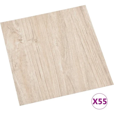 Afbeelding van Vloerplanken zelfklevend 55 st 5,11 m² PVC lichtbruin