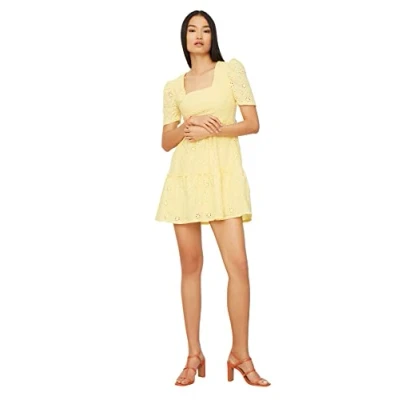 Afbeelding van Trendyol Dames Mini A line Regular Dress, geel, 40