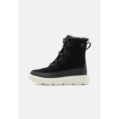Afbeelding van Sorel Youth Explorer III LACE WP Unisex Snowboots voor kinderen, Maat: 33, Black/sea salt Leer en imitatieleer
