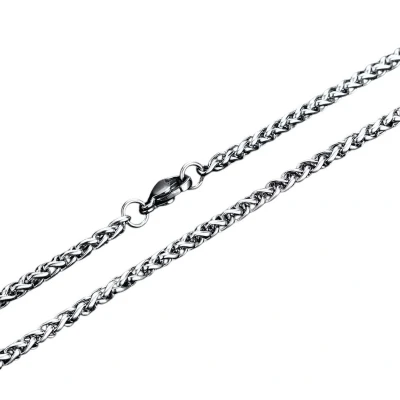 Afbeelding van vossenstaart ketting Staal 80 cm 3mm zilverkleurig