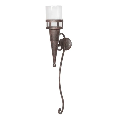 Afbeelding van Ambiente Haus Wandkaarsenhouder Wandkandelaar met glas 57 cm (1 stuk)