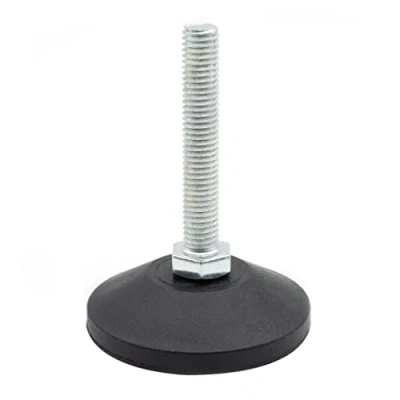 Afbeelding van Enkotrade 4 stuks stelpoten, M8x50 mm, met verzinkte schroef en draaibare kunststof plaat Ø 40 regelschroef, verstelglijder, glijders