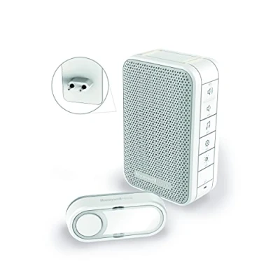 Afbeelding van Honeywell rf 3 serie 6 melodieen deurbel drukknop horizontaal plug in wit dc313sp2