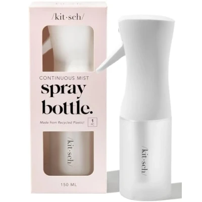 Afbeelding van Kitsch Spuitfles voor haar, continue waterverstuiver met ultrafijne nevel kapsels, kapperssalons, reiniging, planten veelzijdige spuitflessen 140 ml gemaakt van gerecycled kunststof, wit
