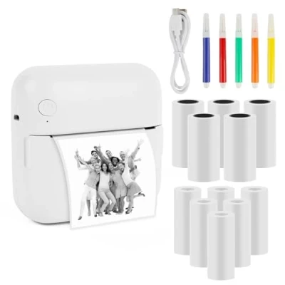 Afbeelding van Comius Sharp Mini printer voor smartphone, Bluetooth thermische printer, smartphone mobiele telefoonprinter met labelprintpapier, gekleurd papier, pennen, draagbare zakprinter Android,
