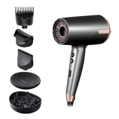 Afbeelding van Remington Ionische Föhn [120 km/h Blaaskracht, Snel Drogen] ONE Dry &amp; Style (5 Opzetstukken: Anti Pluis, 2 Diffusers, Extra Brede Slanke Blaasmond Kam, 8 warmtestanden en snelheden) D6078