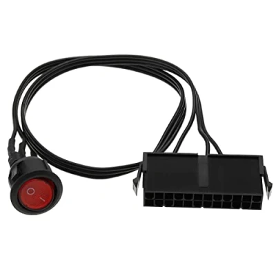 Afbeelding van 20/24 pins ATX/EPS Schakelaar Kabel 24 Pin ATX Rode LED Aan/Uit Jumper Brug Accessoires voor Testen PC Voeding Waterkoeler
