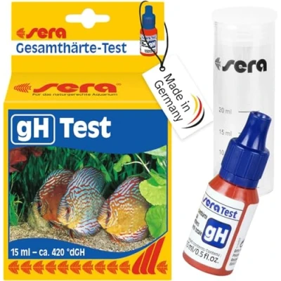 Afbeelding van sera 04110 totale hardheidstest (GH), meet betrouwbaar en nauwkeurig de hardheid, voor zoet water, in aquarium of vijver, 15 ml (1 stuk)