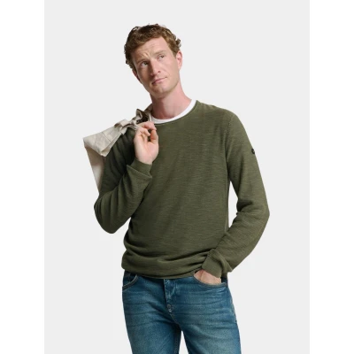 Afbeelding van No Excess Mannen Timeless Basics Crew Sweater Donker Groen S