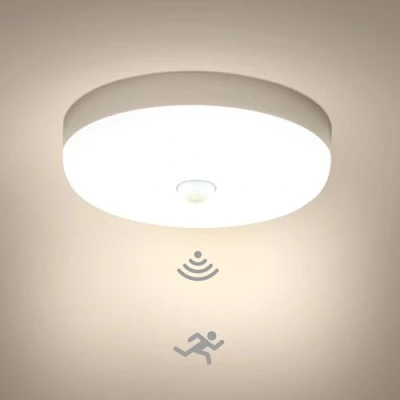 Afbeelding van Combuh LED plafondlamp met bewegingsdetector binnen, ronde 15w 4000k 1500LM neutraal wit waterdicht IP56, sensor geleid voor hal garage trappenhuis balkon keuken badkamer