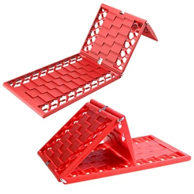 Afbeelding van WawaAuto Oprijhulp opvouwbare set met 2 stuks, rijhulp bij sneeuw, ijs of modder, gripmat, tractiemat, 55 x 17 cm