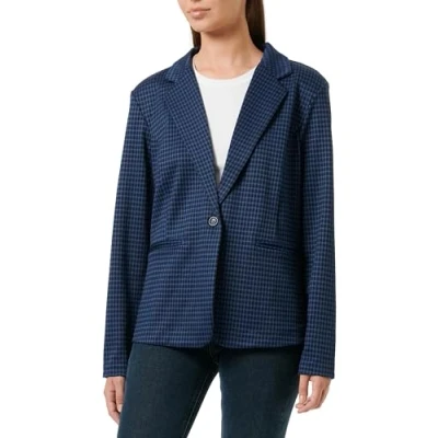 Afbeelding van ICHI geruite getailleerde blazer IHKATE CAMELEON donkerblauw/zwart