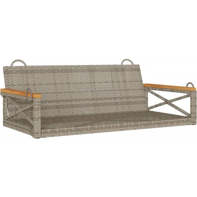Afbeelding van Schommelbank 109x62x40 cm poly rattan grijs